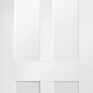 XL Joinery Malton Shaker White Primed 2 Panel 2 Light Internal Door with Clear Flat Glass additional 1