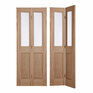 Door Giant Victorian-Style Oak Veneer 4 Panel Glazed Unfinished Bi-Fold Internal Door additional 1