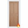 Door Giant Victorian-Style Oak Veneer 4 Panel Unfinished FD30 Fire Door additional 1