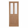 Door Giant Victorian-Style Oak Veneer 2 Light Glazed Unfinished Internal Door additional 1