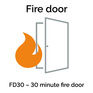 JB Kind Canterbury Smooth White Primed FD30 Fire Door additional 3