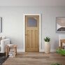 Door Giant Edwardian-Style Oak Veneer 1 Light Glazed Unfinished Internal Door additional 2