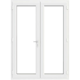 Crystal White uPVC Clear Double Glazed Left Hand Master French Door (150mm Cill Included)