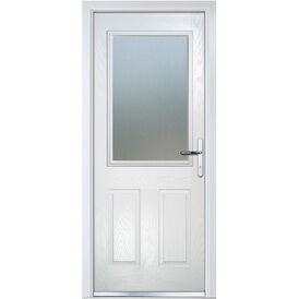 Crystal Modern White 1 Light Glazed GRP Composite Front Door - 2055mm x 920mm