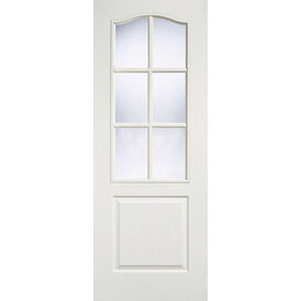 LPD Classical 1 Panel White Primed 6 Light Glazed Internal Door
