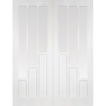 LPD Coventry White Primed Glazed Panel Rebated Internal Doors (Pair)
