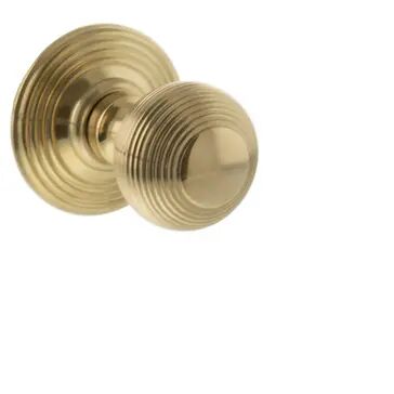 Old English Ripon Solid Brass Reeded Mortice Knob (Pair)