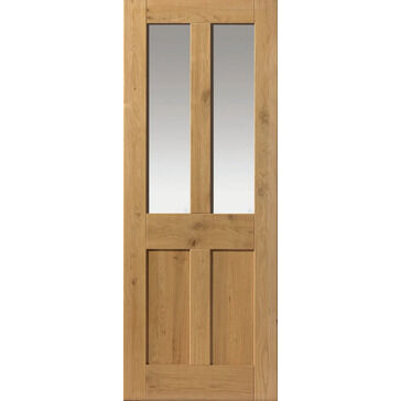 JB Kind Rustic Oak 4 Panel Glazed Door