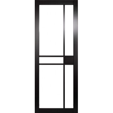 Mendes Naples Clear Glazed Black Primed Door