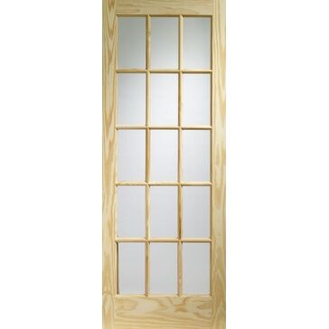 XL Joinery Internal Clear Pine SA77 with Clear Glass (15 Light) Pine Finish