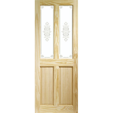 XL Joinery Victorian-Style Unfinished Pine Internal Door with Campion Glass