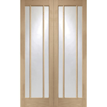 XL Joinery Worcester Clear Glazed Unfinished Oak Door Pair