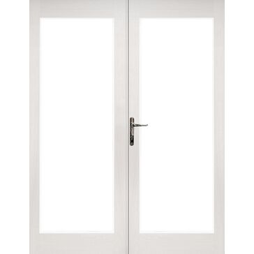 XL Joinery La Porte French Door in Pre-Finished External White (Chrome Hardware) Hardwood Finish