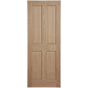 Door Giant Victorian-Style Oak Veneer 4 Panel Pre-Finished Internal Door