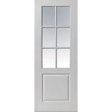 JB Kind 6 Light Faro White Primed Glazed Internal Door