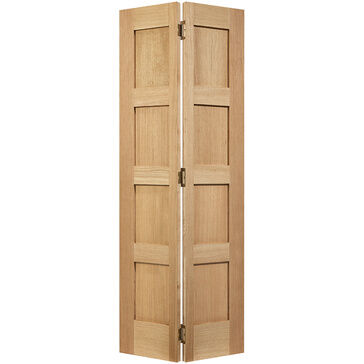 LPD Shaker 4 Panel Unfinished Oak Bi-Fold Door