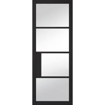 LPD Chelsea 4 Light Clear Glazed Primed Black Internal Door