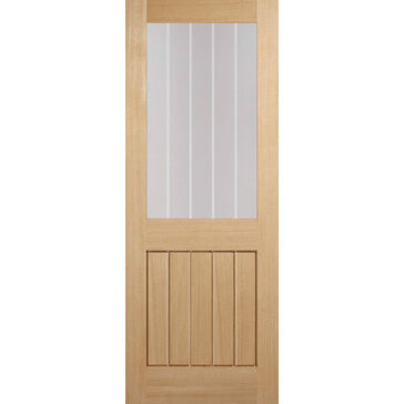 LPD Mexicano 5 Panel Pre-Finished Oak 1 Light Glazed FD30 Internal Fire Door