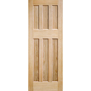 LPD DX 60s Style 6 Panel Unfinished Oak FD30 Internal Fire Door