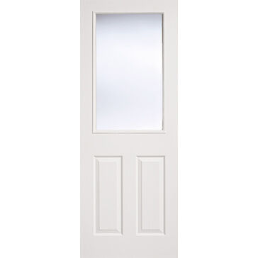 LPD Modern 2 Panel Moulded White Primed 1 Light Glazed Internal Door