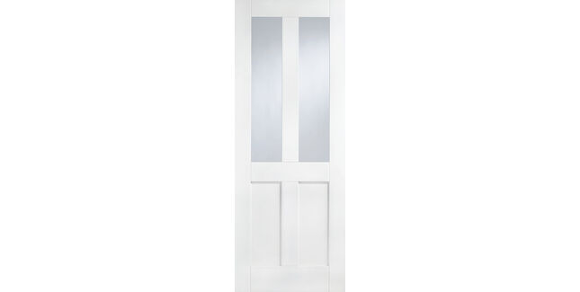 LPD London 2 Panel White Primed 2 Light Glazed Internal Door
