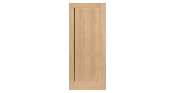 JB Kind Etna 1 Panel Real Oak Shaker Style Internal Door