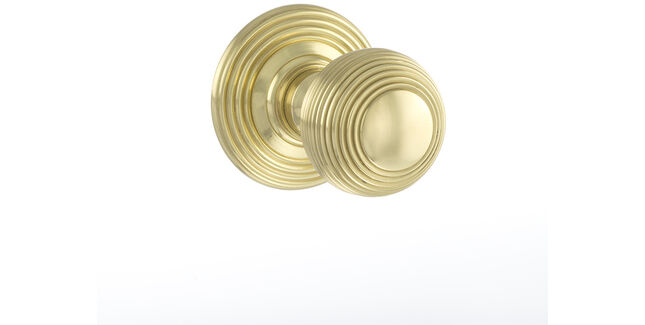 Old English Ripon Solid Brass Reeded Mortice Knob (Pair)