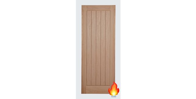 Door Giant Cottage-Style Oak Veneer Unfinished FD30 Fire Door