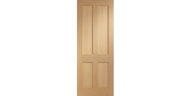 XL Joinery Victorian Shaker 4 Panel Unfinished Oak Internal Door