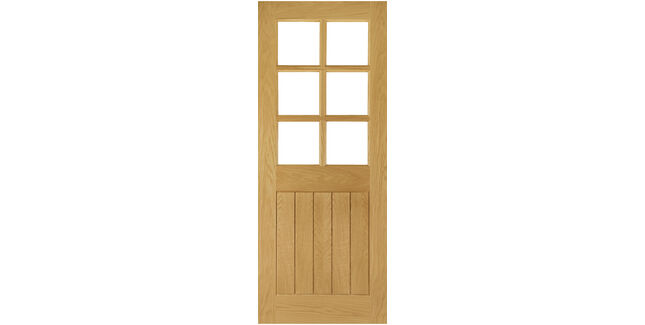 Deanta Ely Unfinished Oak 6 Light Glazed Internal Door