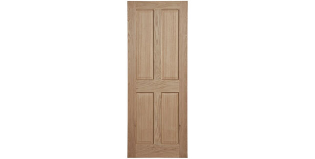 Door Giant Victorian-Style Oak Veneer 4 Panel Pre-Finished Internal Door