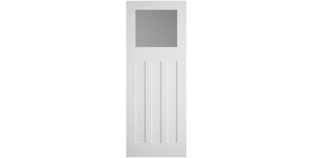 Door Giant Shaker/Edwardian-Style White Primed 4 Panel Glazed Internal Door