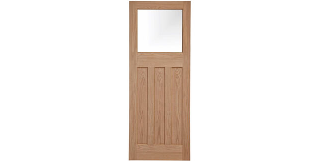 Door Giant Edwardian-Style Oak Veneer 1 Light Glazed Unfinished Internal Door