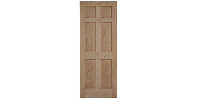 Door Giant Georgian-Style Oak Veneer 6 Panel Unfinished Internal Door